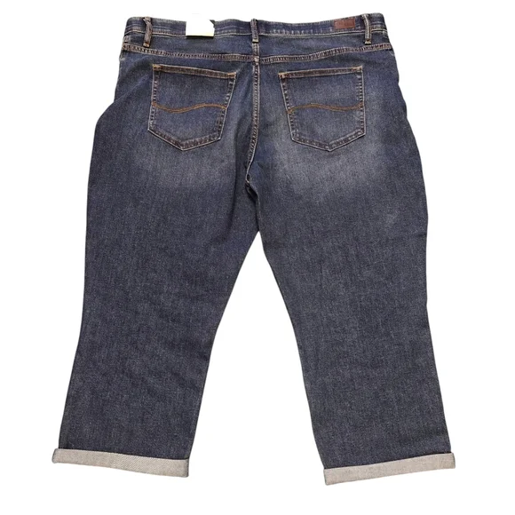 Lee Women's Regular Fit Mid Rise Capri Blue Jeans Size 18 - Picture 2 of 10